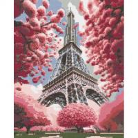 Алмазна мозаїка Париж в сакурі 40х50 см Origami OD6004