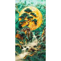 Картина по номерах з фарбами металік Гірський водоспад 40х80 см Origami LW5105