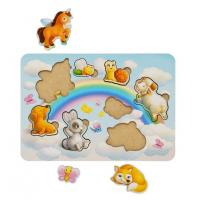 Деревянная игрушка-сортер Зефирный вкладыш: Звери (вид 2) Ubumblebees ПСФ049