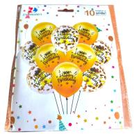 Набір повітряних кульок Happy birthday 10шт*30см, золоті Z.Y. BALLON 42148