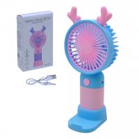 Вентилятор Олень, акумулятор (блакитний) MIC Q300A