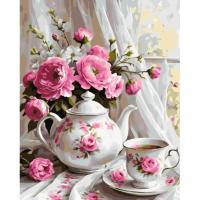 Картина за номерами Ароматний чай з квітами 40*50 см Origami LW3506