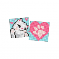 Алмазная мозаїка "Білі лапки" AMS1045 на самоклеючій основі 9x9 см