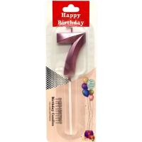 Свічка для торта Цифра 7 металік, фіолетова MIC TL-1056