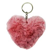 Брелок Серце хутряне, рожеве MIC BR1822