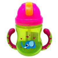 Чашка-непроливайка Неон, 270 мл (зелена) Mega Zayka №0300