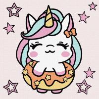 Картина за номерами (для дітей) Єдиноріжка 18х18 см Ідейка KHO6210