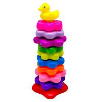 Пірамідка, висота 32 см, фігурка тваринки, 10 кілець різного діаметру, в сітці MIC 8032-10