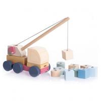 Машинка Авто-кран 2/Wooden toy Crane truck 2 Cubika 15917