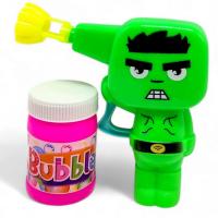 Міні пістолет з мильними бульбашками, 11 см Супергерої (ХАЛК) MIC KA-23-252