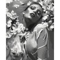 Картина по номерах Дівчина в квітах 40х50 см Origami LW30580