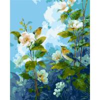 Картина за номерами Ніжність весни: птахи серед цвіту 40х50 см Origami LW2007-01