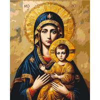 Картина за номерами з фарбами металік Ікона. Божа Матір 40х50 см Origami LW3431