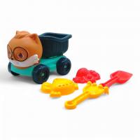 Пісочний набір Кошеня 5 елементів - машинка, лопатка, граблі, 2 формочки (бірюзовий) MIC 733-360