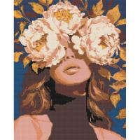 Алмазна мозаїка Дівчина у ніжних квітах 40х50 см Origami OD30521