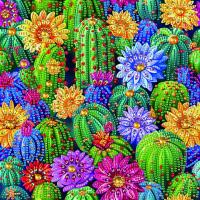 Алмазна мозаїка "Квіткові кактуси" BH014 неповна викладка 25х25 см