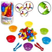 Логічна гра, сортер, 42 елементів, 6 тарілочок, 2 пари щипців MIC 2188-94