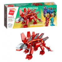 Дитячий Конструктор Qman 1414-1-6 трансформер (робот + динозавр) 93 дет  Stegosaurus