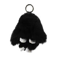 Хутряний брелок Кролик, чорний (23 см) MIC BR2133