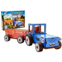 Деревʼяний 3D конструктор Трактор 69 деталей PuzzleOk Puz-00933