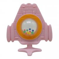 Прорізувач-брязкальце силіконовий Ракета, у контейнері (рожевий) Lindo DK 07