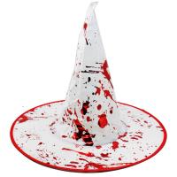 Ковпак відьми маскарадний Кривавий, білий MIC +cr3986
