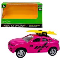 МАШИНА АВТОПРОМ З БАГАЖНИКОМ НА ДАХУ (металева) РОЖЕВА Автопром AP7445