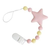 Силіконова ланцюжок для пустушки Зірочка, рожевий Mega Zayka №0512