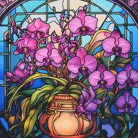 Алмазна мозаїка (не повна викладка) Магія орхідей 30х30 см Strateg DEEX16293