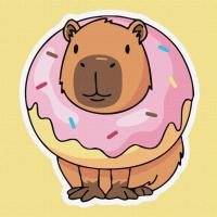 Картина за номерами "Солодкий капібара" ©art_selena_ua KHO6742, 30х30 см