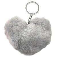 Брелок Серце хутряне (СІРЕ) MIC BR1822