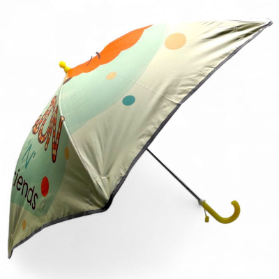 Парасолька тростина, поглиблений купол, світовідбиваючі смужки, свисток; висота - 66 см, діаметр купола - 77 см (ЖОВТА) MIC C68654