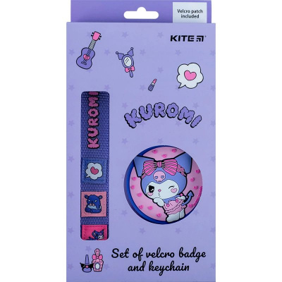 Набір аксесуарів Kuromi: Бейдж + брелок Kite HK24-3010-1