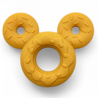 Силіконовий прорізувач для зубів Міккі, жовтий Mega Zayka №0420