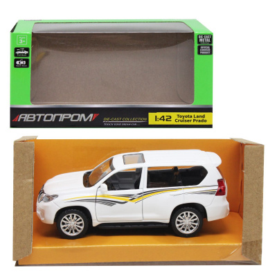 Машинка металева АВТОПРОМ: Land Cruiser Prado, біла Автопром 4327