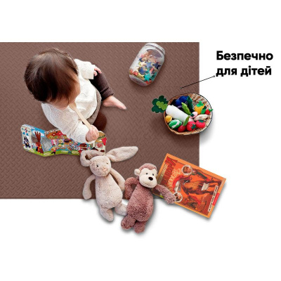 Татамі мат EasyFit 8 шт (30х30х1 см) хвіст ластівки (коричневий) EasyFit EF-1950-30- BN