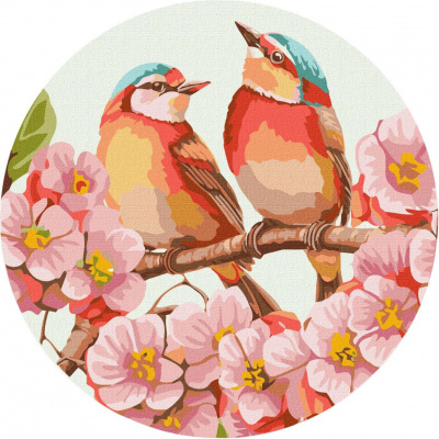 Картина за номерами "Весняне цвітіння" ©art_selena_ua KHO-R1024 діаметр 33 см