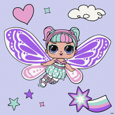Картина за номерами з фарбами металік L.O.L. Surprise! O.M.G. Fairies Sweetiefly 40х40 см Ідейка KHO1091