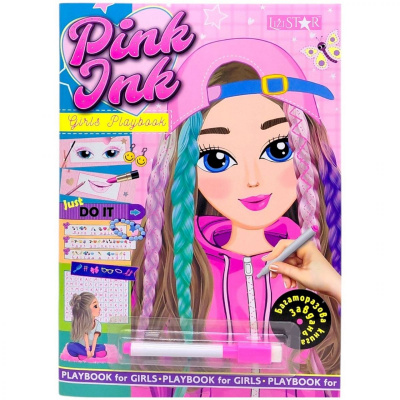 Багаторазова книга завдань для дівчаток Pink Ink GIRLS PLAYBOOK Апельсин LS-04