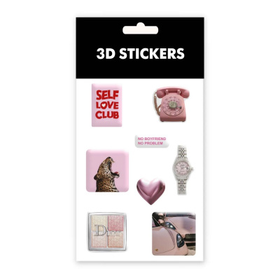 Набір 3D стікерів Pink lover (8 стікерів) Tattooshka SB-40