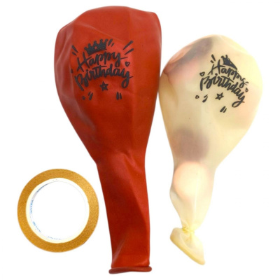 Набір повітряних куль Happy birthday 10шт*30см, рожеві Z.Y. BALLON 42146
