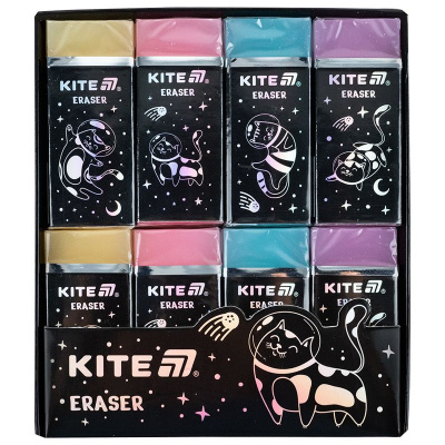 Гумка кольорова з глітером Universe, асорті Kite K24-144