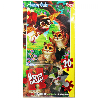 Мʼякі пазли Совенята, 20 елем. Danko toys S20-09-01,02,03,04...16
