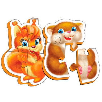 Мʼякі бебі пазли Пухнастики (2 пазли) Vladi Toys VT3208-18
