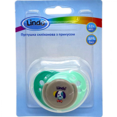 Пустушка силіконова, від 1 року, песик Lindo А 32/12+