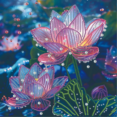 Алмазна мозаїка "Лотоси" BH041, 25х25 см