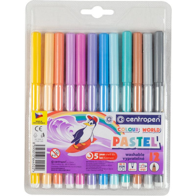 Набір пастельних фломастерів, 12 шт Centropen 7550/1209 TP