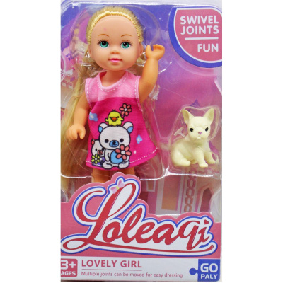 Лялька Loleaqi маленька з собачкою, мікс MiC LLQ89010