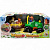 Музичний трактор з причепом (ЗЕЛЕНИЙ) (ОЗВУЧУВАННЯ УКРАЇНСЬКОЮ МОВОЮ, підсвічування, рух вперед, в коробці) Wtoys 37586