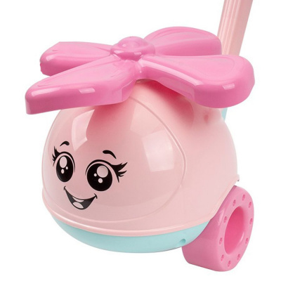 Каталка з ручкою Гвинтокрил, рожевий+бірюзовий Технок 9413